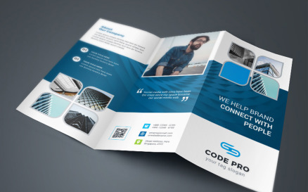 Blue-Violet Business TriFold Brochure Corporate Identity