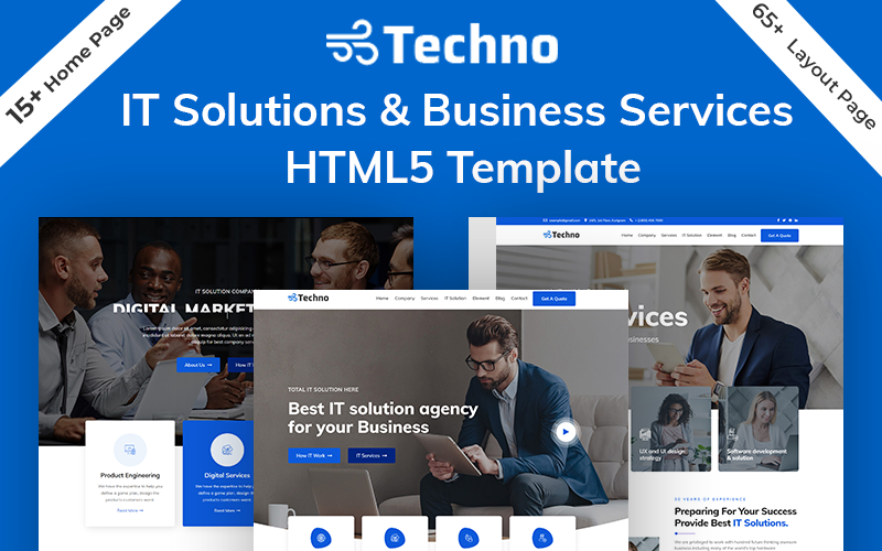 Reszponzív Techno-IT Solution & Business Services HTML5 Weboldal sablon 101273