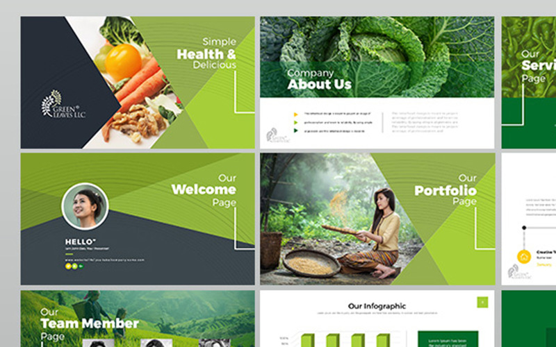 Vagetable Fram PowerPoint template PowerPoint Template