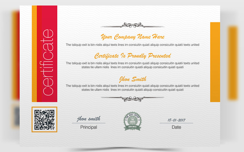 Clean Business 2 Certificate Template