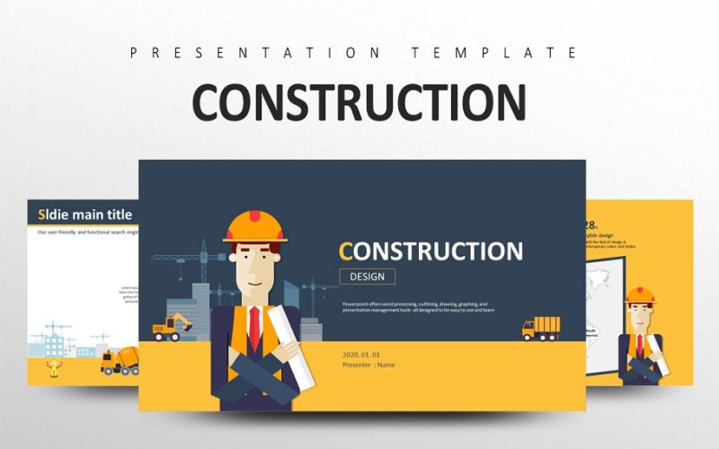 CONSTRUCTION PowerPoint template PowerPoint Template