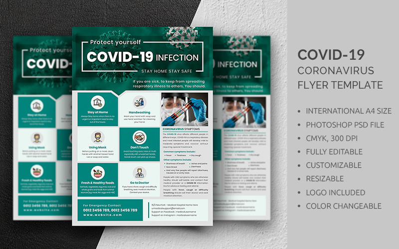 Covid-19 Medical Flyer Template Corporate Identity
