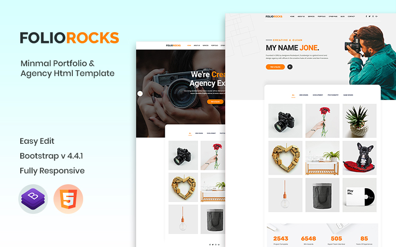 Szablon strony www Foliorocks - Portfolio & Agency #101466