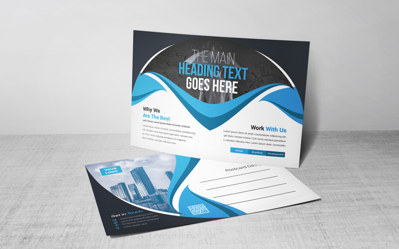 Curvy Modern Postcard - Corporate Identity Template