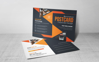 Geometric Dark Postcard - Corporate Identity Template