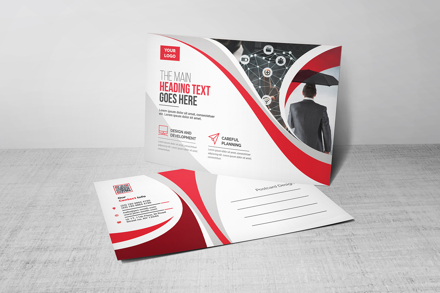 Plantilla De Identidad Corporativa "Curvy Modern Postcard" #101539