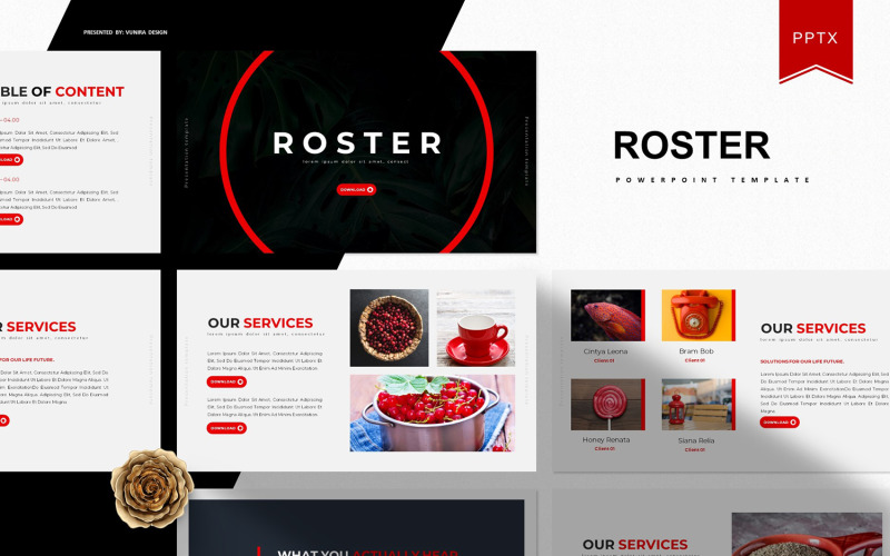 Roster | PowerPoint template PowerPoint Template