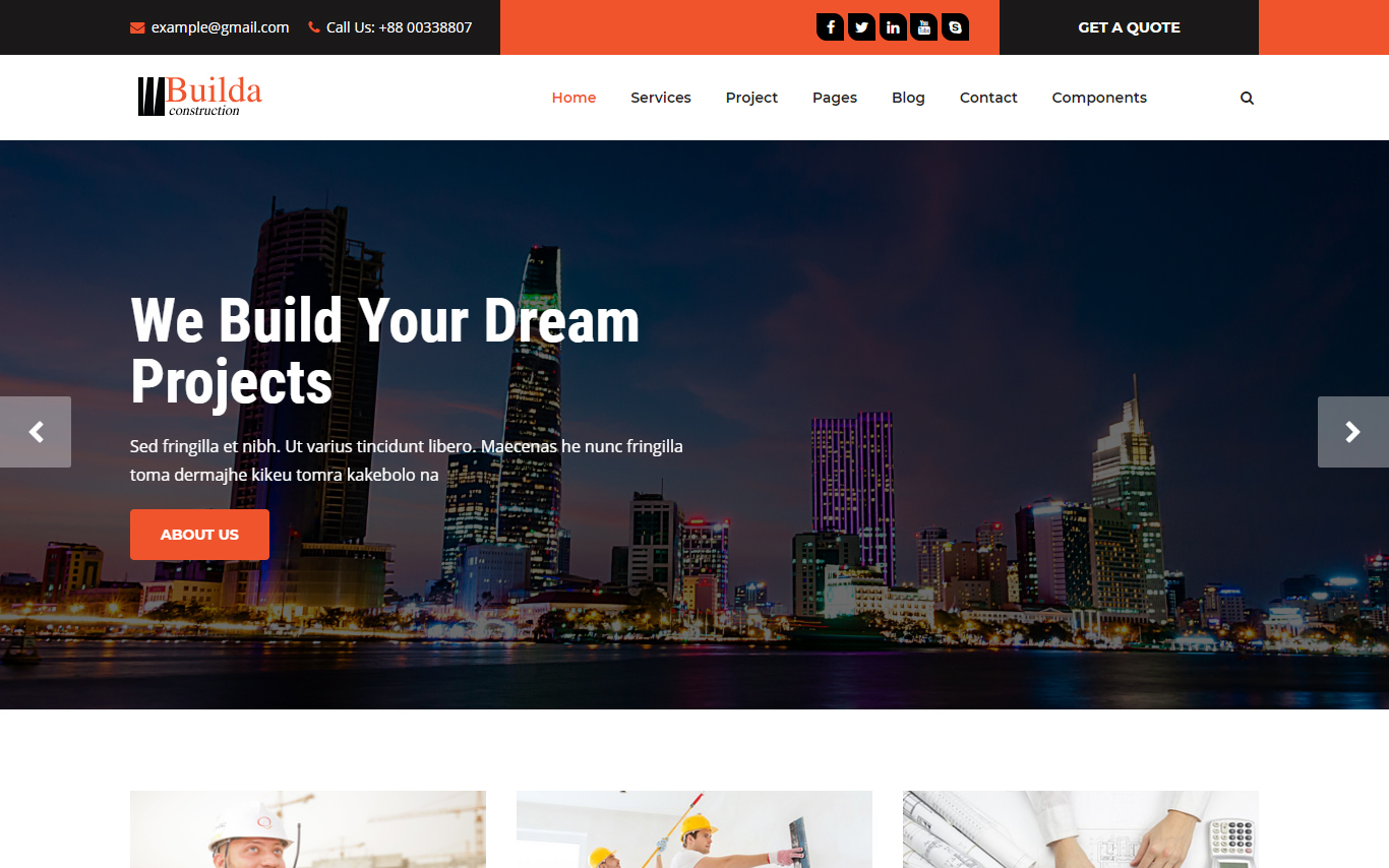 Szablon strony www Builda - HTML5 Construction & Business #101671