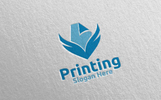 Paper fly Printing Company Logo Template