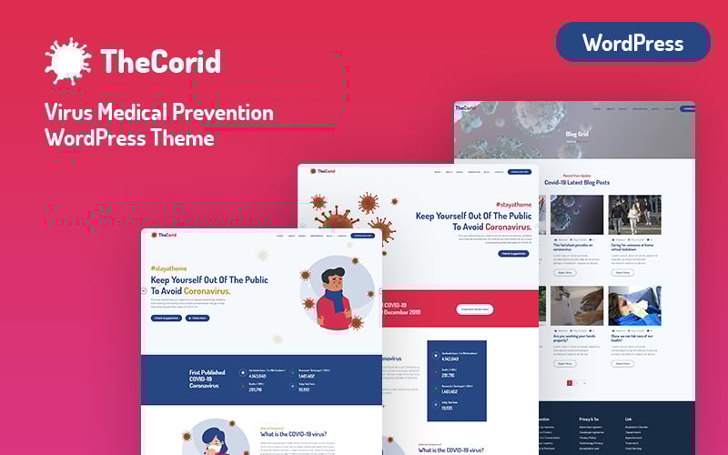 Thecorid - Corona Virus(Covid-19) Medical Prevention Tema WordPress №101713