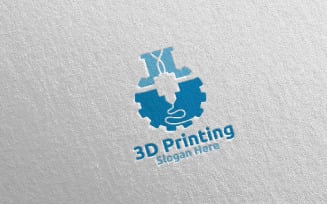 Lab 3D Printing Company Design Logo Template