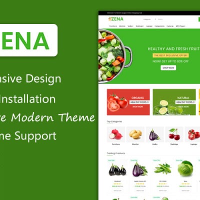 OpenCart шаблон "Zena Organic and Grocery Multipurpose Theme" #101809
