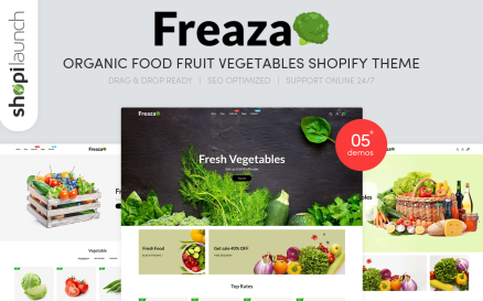Freaza - Organic Food Fruit Vegetables Shopify Theme