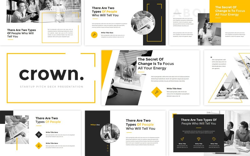 Crown - StartUp Pitch Deck PowerPoint template PowerPoint Template