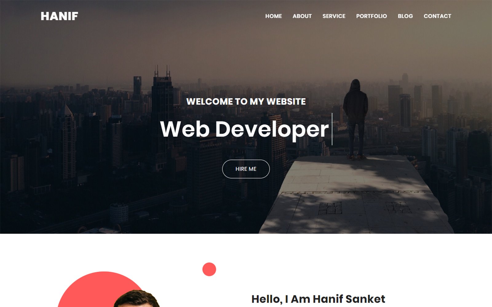 Hanif Personal Portfolio Landing Page Template