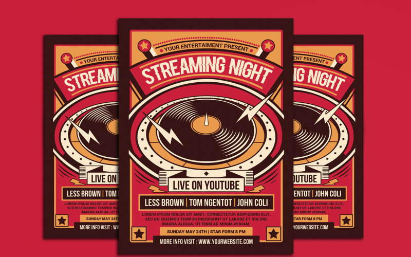 Live Music Streaming Concert Flyer - Corporate Identity Template