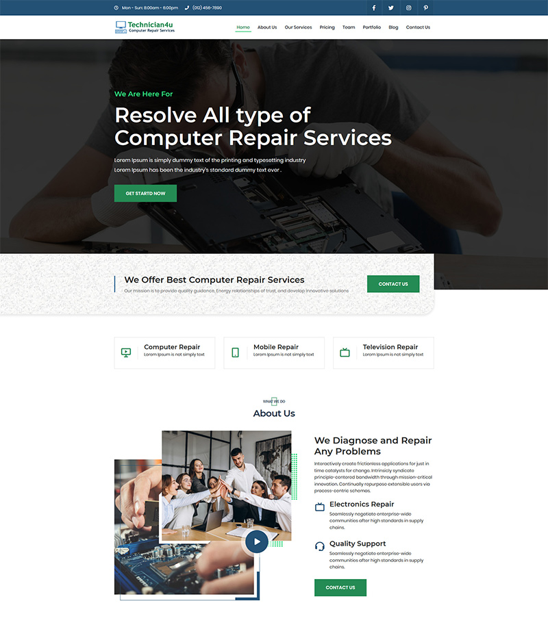 Template #102088 Computer-repair Laptop-fix Webdesign Template - Logo template Preview