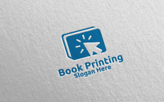 Click Book Printing Company Vector Logo Template