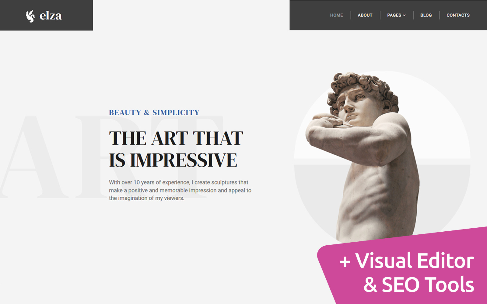 Responsywny szablon Moto CMS 3 Elza - Sculptor #102082