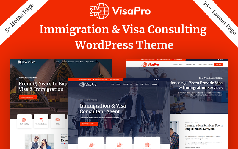 Reszponzív VisaPro - Immigration & Visa Consulting WordPress sablon 102084