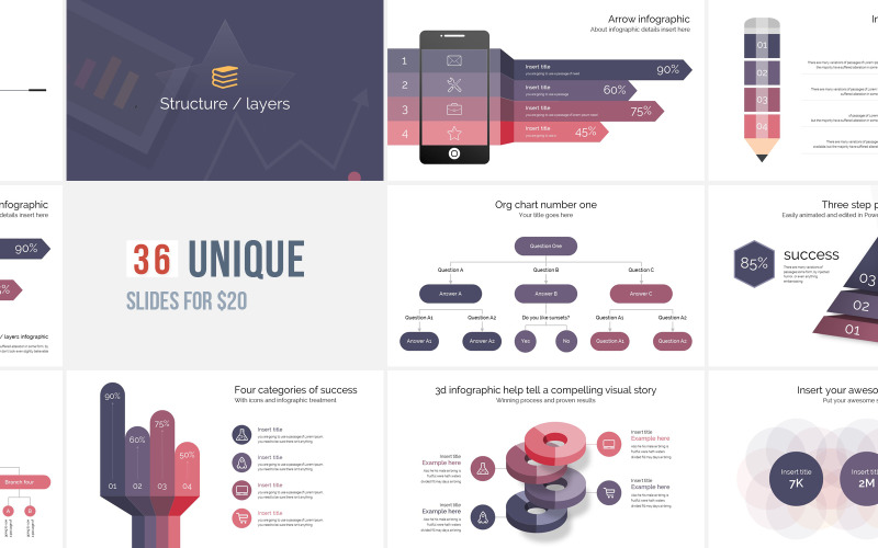 Structure & Layers Info Graphic PowerPoint template PowerPoint Template