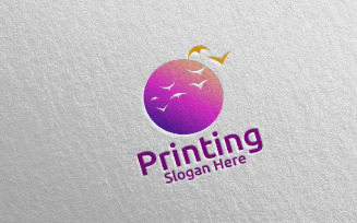 Beauty Printing Company Design Logo Template