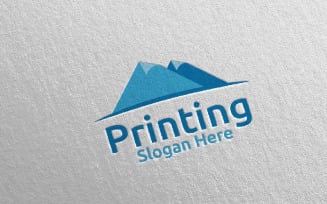 Mountain Printing Company Design Logo Template