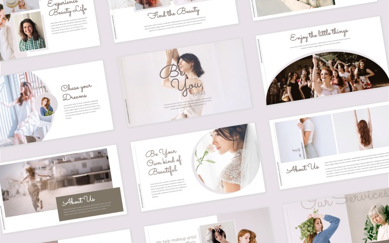 Nayyara Wedding and Beauty PowerPoint template PowerPoint Template
