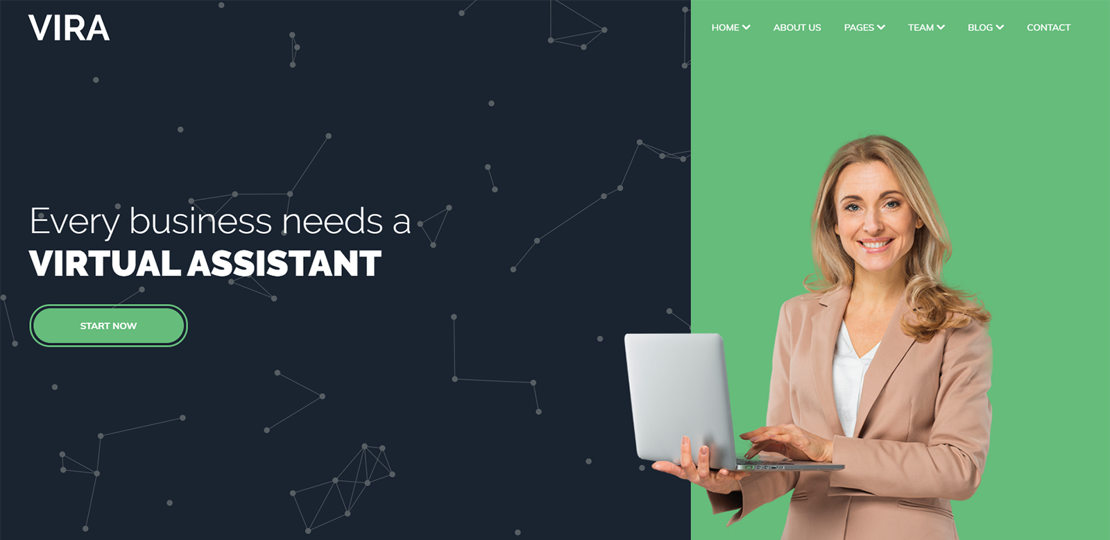 "VIRA - Virtual Assistant" Responsive WordPress thema №102146