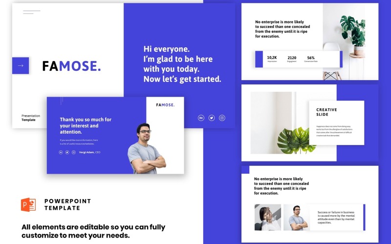 Corporate Startup - Clean Powerpoint PowerPoint template PowerPoint Template