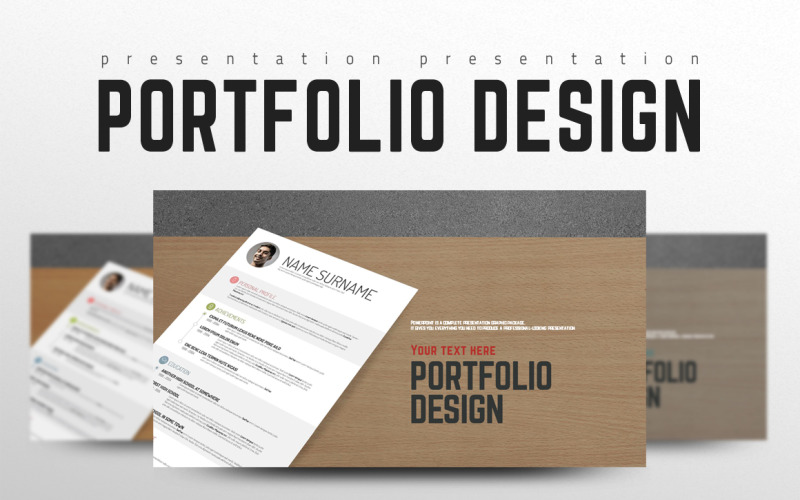 Portfolio Design PowerPoint template PowerPoint Template