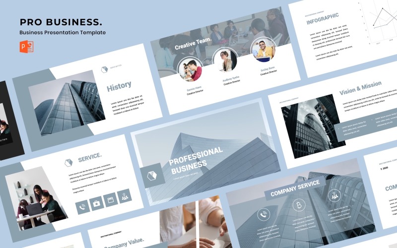 PRO BUSINESS - Business PowerPoint template PowerPoint Template