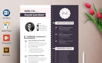 Creative & Modern Cv Resume Template Ms Word Apple Pages Format