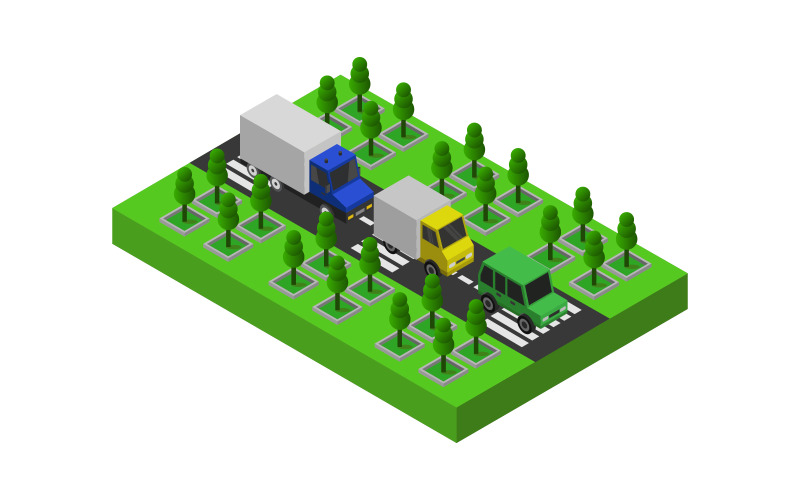 Isometric Road - Vector Image Vector Graphic