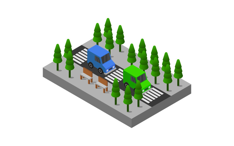 Isometric Road - Vector Image Vector Graphic