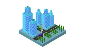Isometric Skyscraper on a white background - Vector Image