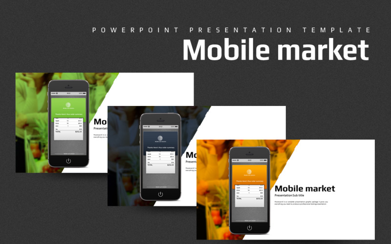 Mobile Market PowerPoint template PowerPoint Template