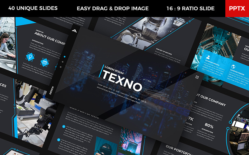 Texno - Technology PowerPoint template PowerPoint Template