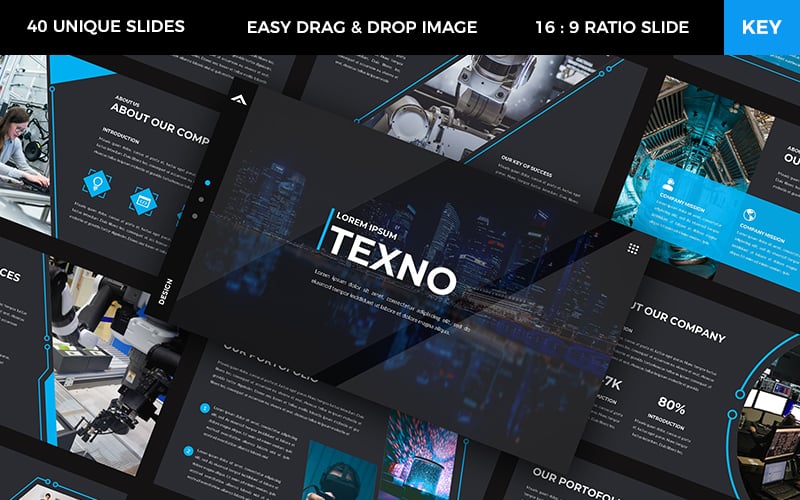 "Texno - Technology" Premium Keynote Template №102359