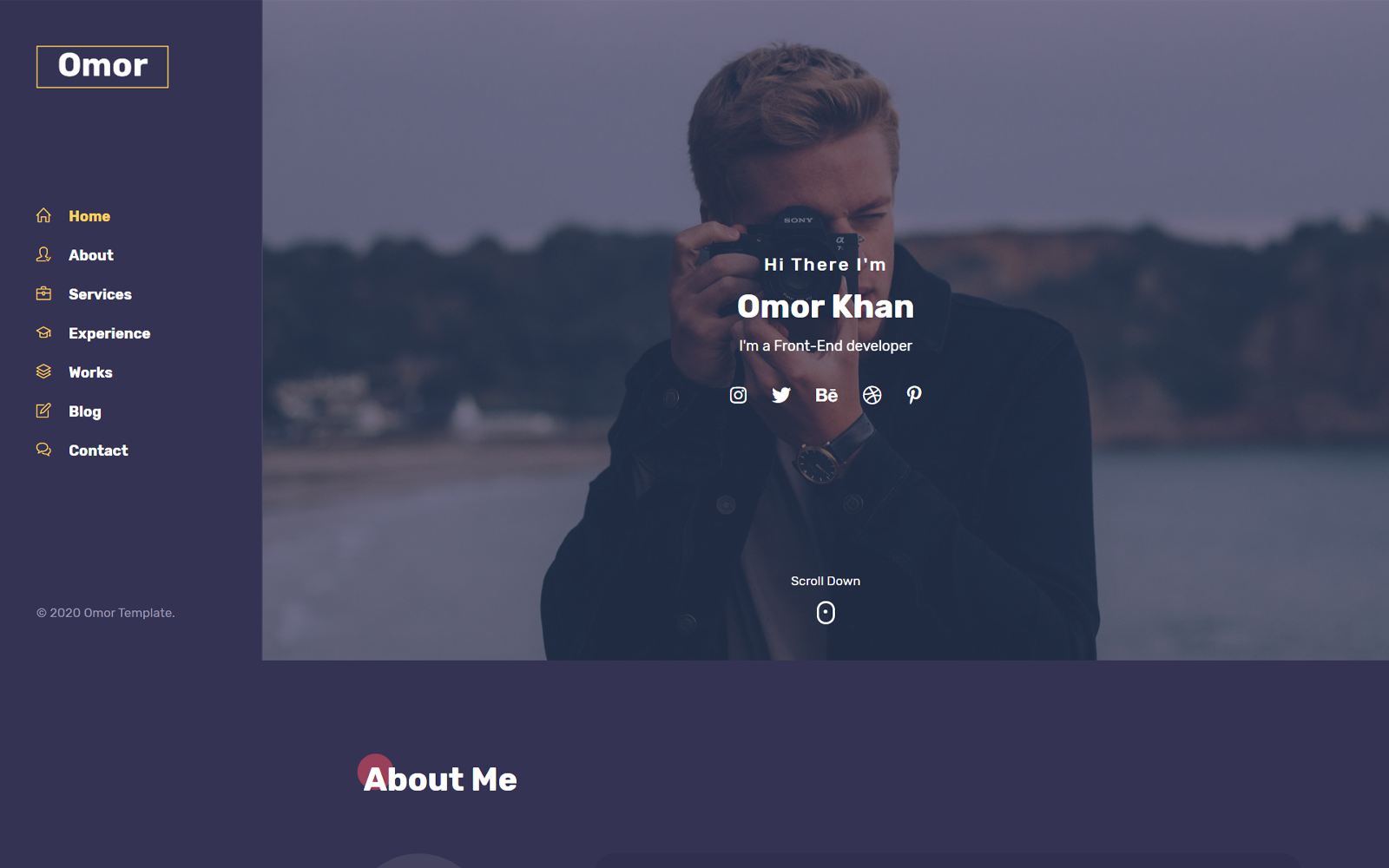 Omor - Portfolio/CV/Resume Landing Page Template