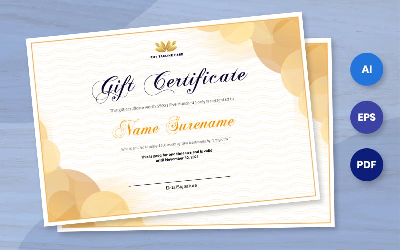 Kit Graphique #102411 Gold Certificate Divers Modles Web - Logo template Preview