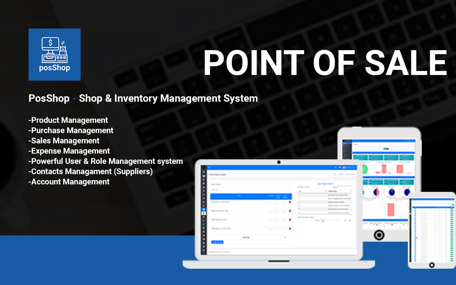 Bootstrap Administrativí šablona "PosShop- Shop & Inventory Management System" #102441