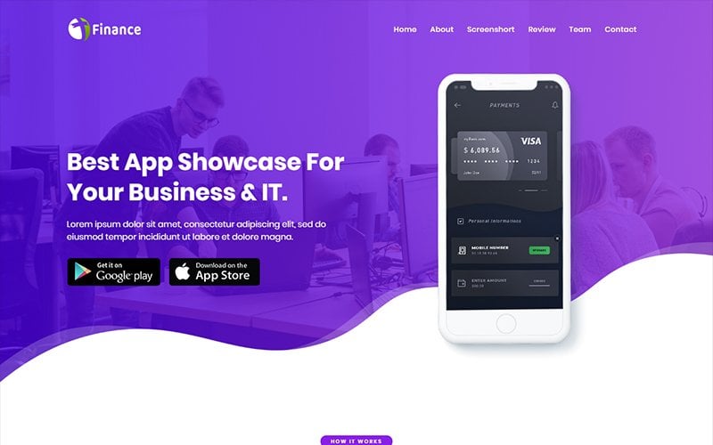 Finance - App HTML Landing Page Template