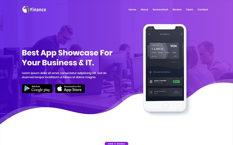 Finance - App HTML Templates de Landing Page №102492