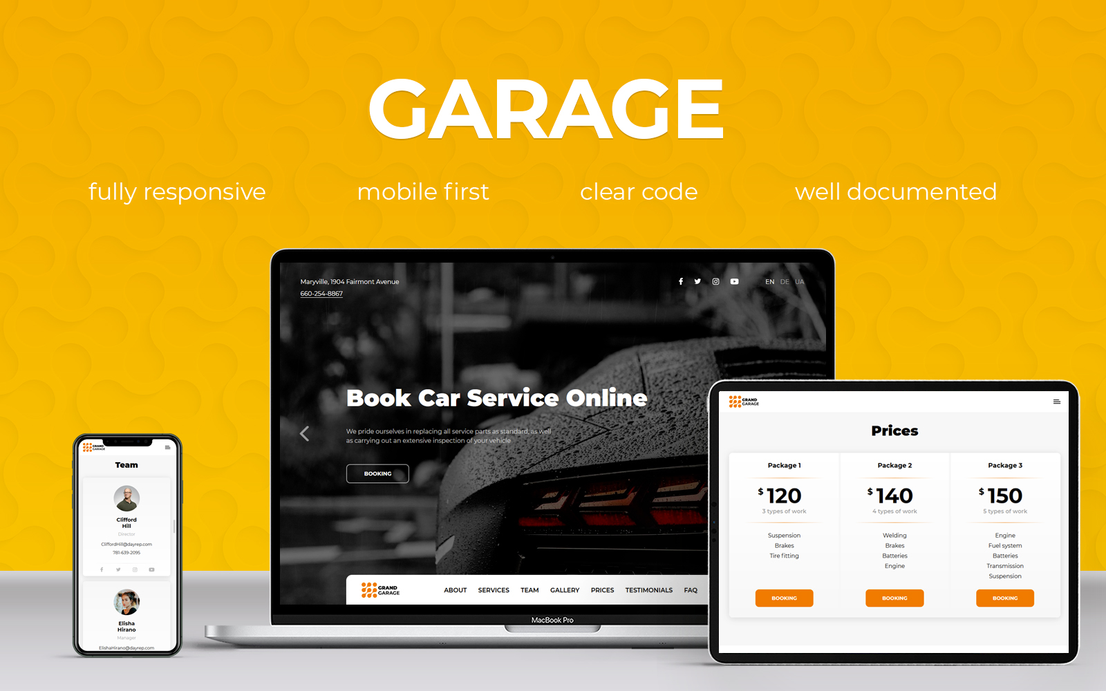 Garage Templates de Landing Page №102491
