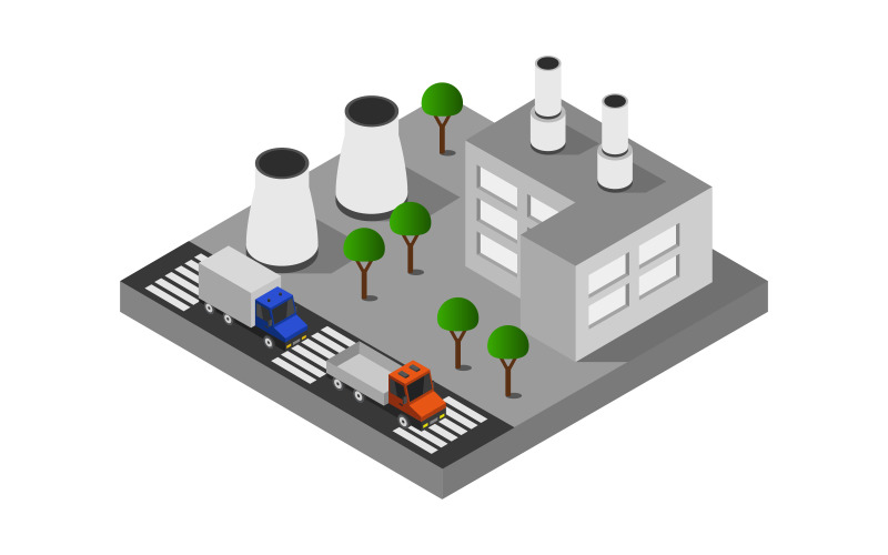 Isometric Industry - Vector Image Vector Graphic