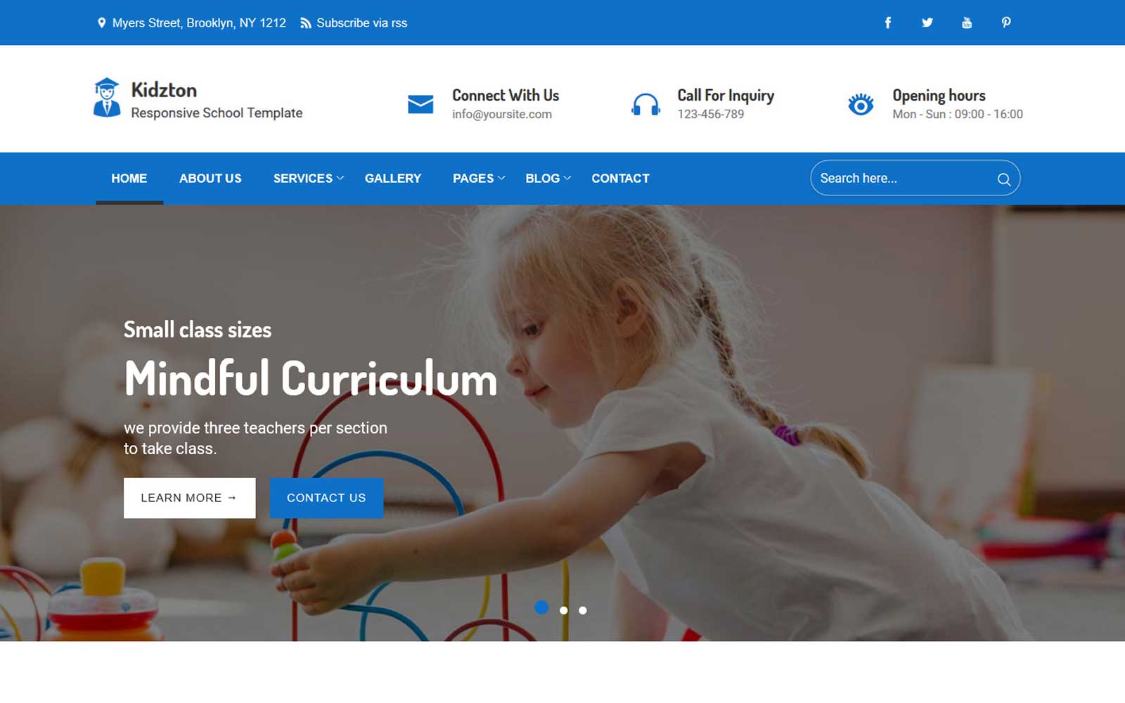 Kidzton - Responsive School Template Web №102407