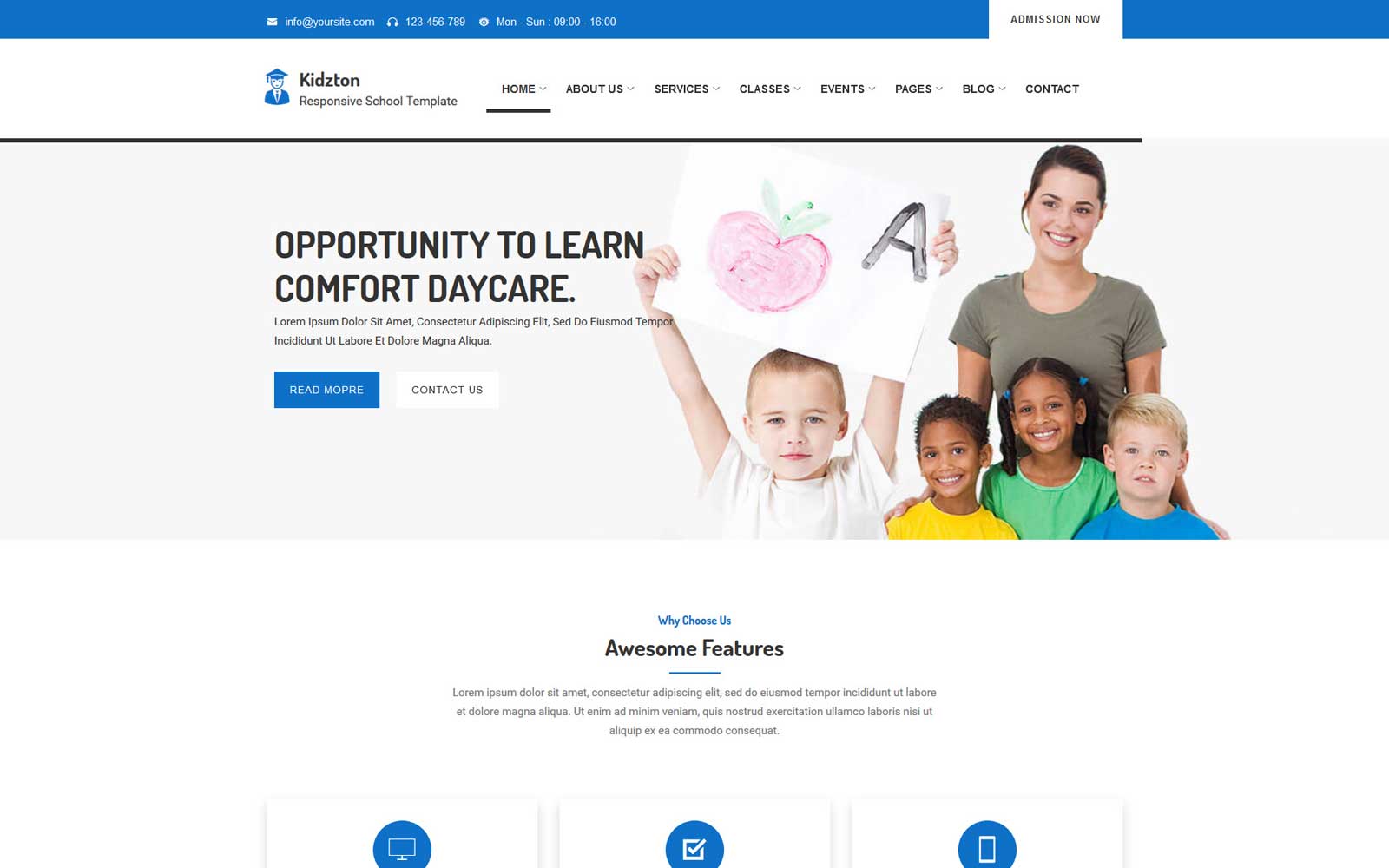 Kidzton - Responsive School Website Template