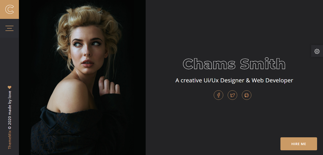 Landing Page Template namens "Chams - Personal Portfolio" #102486