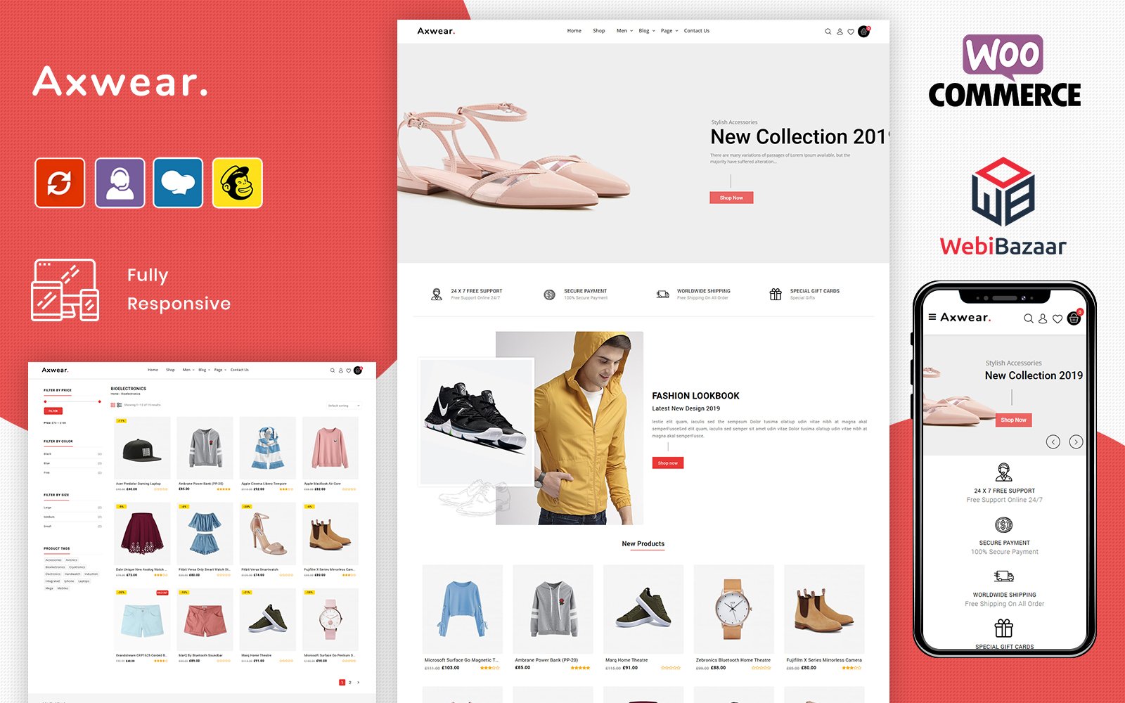 "Axwear - Fashion Multipurpose" - bootstrap WooCommerce шаблон №102540